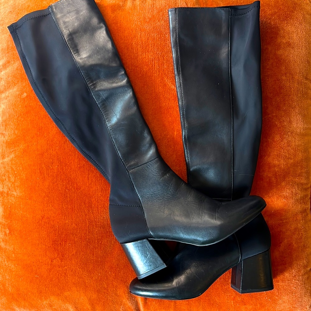 Black knee high boot